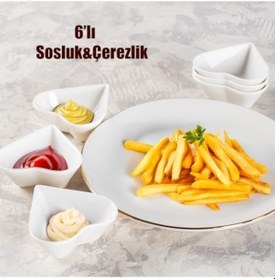 Resim 15689 6lı Kalpli Sunumluk Kase Mini Çerezlik Şekerlik Reçellik Sosluk Çerezlik Kase Seti Diğer 