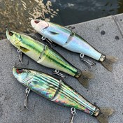 Resim 1 Adet Büyük 3D Yazıcı Çoklu Kısım Balıkçılığı Olta - Ağır Hizmet Tipi 61g İki veya Çok Parçalı Alabalık/Turna/Somon/Benekli Alabalık Şamandıralar, Gerçekçi Yüzme Eylemi, Çift Telli Sistem & Derin Su Avcılığı İçin Dengeli Tasarım ile Nehirlerde, Göllerde, Okyanuslarda İdeal (Dayanıklı Ve Canlı 3D Basınç Teknolojisi) - Taklit Pullu Detaylı Yüzüş Hareketi, Şam Çubuklarıyla Dalış Balıkçılığı, Şimşek Akıllı Cihaz ile Zorbalama Karidesleri İçin, Şişen 