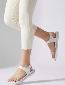 Resim Moda Lime Cırtlı Esnek Taban Tam Ortapedik Dayanıklı Geniş Kalıp Kız Çocuk Spor Sandalet Terlik 