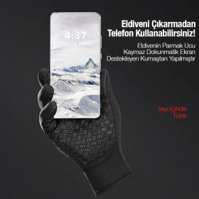 Resim Kamardey Universal Su Rüzgar Geçirmez Kaymaz Fermuarlı Dokunmatik Ekran Eldiveni 