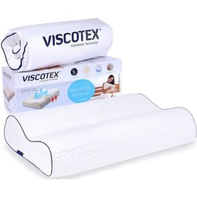 Resim Viscotex Çift Bombeli Ortopedik Yastık 60x40x14/12cm, Beyaz 