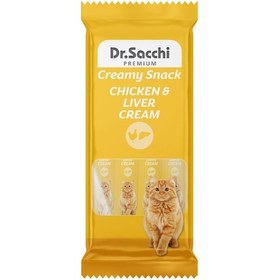 Resim Dr. Sacchi Creamy Snack Tavuklu ve Ciğerli Krema Kedi Ödülü 4 Adet 