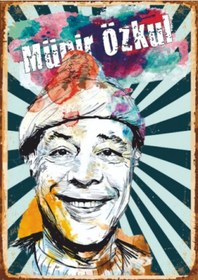 Resim Münir Özkul Portresi Temalı Ahşap Retro Türk Sineması Poster Tablo 