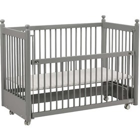 Resim Meltem Kids Mondo Sallanır Ahşap Anne Yanı Beşik 60 x 120 CM Gri 