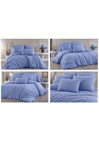 Resim Vionetta Ranforce % 100 Pamuk İndigo 2 Yastıklı Tek Kişilik Nevresim Takımı indigo 
