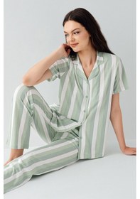 Resim Arnetta Kadın Yeşil Gömlek Pijama Takım Ar3589-s-v1 Yeşil 