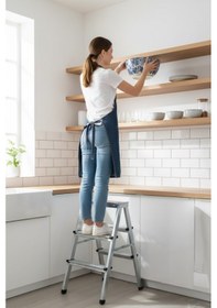 Resim Çift Çıkışlı Merdiven 3+3 Basamaklı Profil Katlanır Ev Ve Ofis Tipi Merdiven 1 Adet 