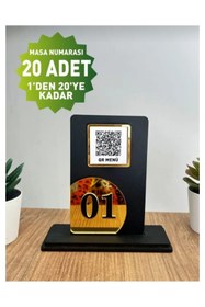 Resim mars tasarım Masa Numarası Qr Kod Pencereli 1- 20 Adet -kafe Lokanta Restoran Oteller 