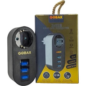 Resim Gobax Termal Akım Korumalı Akıllı Priz 3xusb Li, Çocuk Korumalı, Led Işıklı, Yüksek Isıya Dayanıklı 0.7 M 