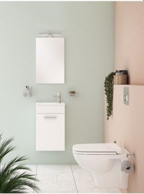 Resim VitrA Mia 75022 Banyo Dolabı Seti Kapaklı 40 Cm Parlak Beyaz Çok Renkli 