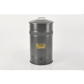 Resim Pedallı Metal Galvaniz Mutfak Banyo Kapaklı Çöp Kovası 16 Lt Ant Antrasit 