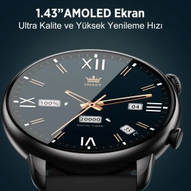 Resim Bix SW02AI 1.43” Amoled Ekran, Bluetooth 5.2 Telefon Görüşme ve Chatgpt Destekli IP68 Suya dirençli Sağlık Takibi Nabız Ölçer Özellikli Ios & Android Uyumlu Akıllı Saat 