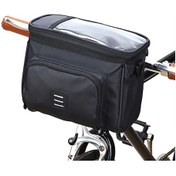 Resim Youtek Bisiklet Direk Soğutucu Çantası: Isı Yalıtımlı, Telefon Pencereli Ve Açık Depo - Bisiklet, Kamp, Piknik İçin Siyah 