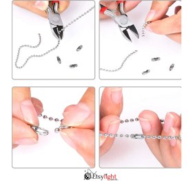 Resim Etsylight 2,3 Mm, Klips Top Zincir Için Kapama, Kart Askı Zinciri, Tırnak Makası Zinciri Için Kapama 