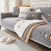 Resim 1 Adet Bal Petekli Kadife Koltuk Kılıfı, Nakışlı Evcil Hayvan Favorisi, Köpek Dostu Koltuk Örtüsü, Kalın Peluş Mobilya Koruyucu, Bölümlü Kanepe Kılıfı Kaymaz Yatak Odası Ofis Oturma Odası Ev Dekorasyonu Için 