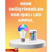 Resim ayrstore rgb uzaktan kumandalı led ampul 16 renk 2025 model orijinal 
