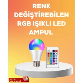 Resim ayrstore rgb uzaktan kumandalı led ampul 16 renk 2025 model orijinal 