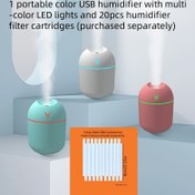 Resim 1 Taşınabilir Renk USB Nemlendirici Çok Renkli LED Işıklarla - 20 Nemlendirici Filtresi Dahil, Ev, Ofis, Araba ve Okul için İdeal - Mükemmel Tatil ve Okula Dönüş Hediyesi, Ofis Nemlendirici | Modern Nemlendirici Tasarım | USB Güçlü Cihaz, Ev Nemlendirici 