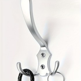 Resim Paslanmaz Çinko Alaşım Duvar Askısı - Ceketler, Şapkalar, Havlular için Şık Modern Tasarım - Banyo, Oturma Odası, Giriş için İdeal - Çift Halkalı Asma Kapasitesi ile Dayanıklı Metal, Banyo Aksesuarları | Modern Askı | Duvara Monte Askı, Banyo Dekoru 