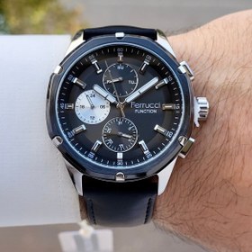 Resim Ferrucci Kasası Metalik Kordonu Siyah Renk 44 Mm Göstergeleri Aktif Erkek Kol Saati 