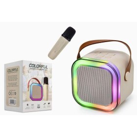 Resim Subzero Colorful RGB Ledli Mini Taşınabilir Hoparlör ve Wirelles Mikrofon 