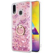 Resim Samsung Galaxy M20 Kılıf Glitter Liquid Holder Pembe Microsonic