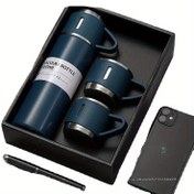 Resim 1 set Termal Kupa 500ml/16.9oz, Dış Mekan Termosu, Şık Çift Kupa, Parti Hediyesi, Doğum Günü Hediyesi, Kahve Sıcak İçecek ve Soğuk İçecek için Paslanmaz Çelik Vakumlu İzole Şişe ve Kupa, Okula Dönüş Malzemeleri 