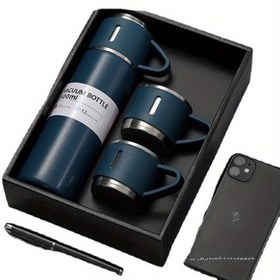 Resim 1 set Termal Kupa 500ml/16.9oz, Dış Mekan Termosu, Şık Çift Kupa, Parti Hediyesi, Doğum Günü Hediyesi, Kahve Sıcak İçecek ve Soğuk İçecek için Paslanmaz Çelik Vakumlu İzole Şişe ve Kupa, Okula Dönüş Malzemeleri 