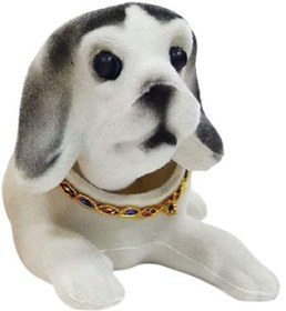 Resim BULDUK Kafa Sallayan Köpek Oto Aksesuarı Oynar Köpek Beyaz Torpido Süsü Oyuncak Köpek 