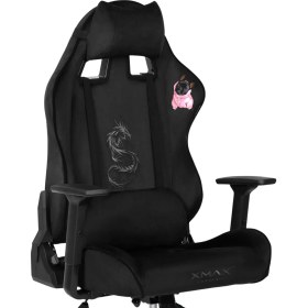 Resim XMAX / Baskılı Rio Balerion Terletmez Kadife Kumaş Siyah Gaming Oyuncu Koltuğu / 120 kg Taşır 