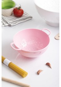 Resim Akrilik Pembe Mini Pirinç Süzgeçi & Bakliyat Süzgeçi 3 Su Bardağı Ölçülü Açık 