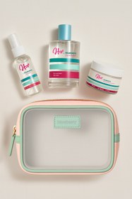 Resim Blueberry Her Signature Trio 3'lü Kadın Çantalı Set – Parfüm, Hair Mist ve Nemlendirici Krem 