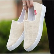Resim Bej Yaz Keten Kumaş Ayakkabı Erkek Kore Versiyonu Rahat Ayakkabılar Slip-On Tembel Ayakkabı Trend Erkek Ayakkabıları Nefes Paten Ayakkabı Bej 