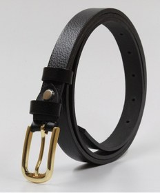 Resim %100 Deri Bayan Kemer 2 Cm Uzun Tokalı Siyah 