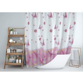 Resim Zethome Jackline Banyo Duş Perdesi 6020 Tek Kanat 1X120X200 Pembe 