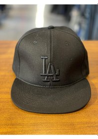 Resim La Lakers Siyah Nakışlı Hiphop Snapback Rapper Basket Cap Şapka 