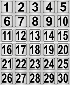 Resim Metal Kapı Masa Dolap Numarası 5 Cm X 5 Cm 30 Adet 