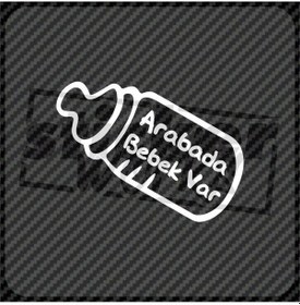 Resim Arabada Bebek Var Hologram Sticker Beyaz 