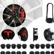 Resim Xiyu Shop Gri Parlak Stil Tesla Modeli 3 S x Tekerlek Merkezi Kapakları Poyra Kapakları Vidalı Kapak Takımı Dekoratif Lastikler Kapağı Modifikasyon Aksesuarları Tesla Araba Amblem Rozeti (Yurt Dışından) 