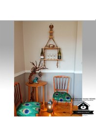 Resim Kedikulübesi Raf - Kitaplık - Çiçeklik - Şaraplık - Ahşap Halatlı Eskitme Raf 