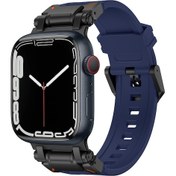 Resim iOs Watch Uyumlu Serisi 6 44mm Explorer Tpu Saat Bantı Siyah Mavi 