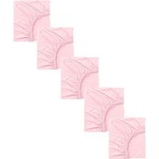 Resim 5 Adet 40 X 80 + 10 Cm Anne Yanı Lastikli Penye Kumaş Bebek Çarşafı-pembe 