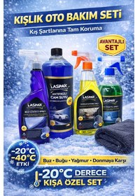 Resim Kışa Hazır Oto Bakım Seti Antifrizli Cam Suyu 1l + Buz Çözücü Sprey + Yağmur Kaydırıcı 
