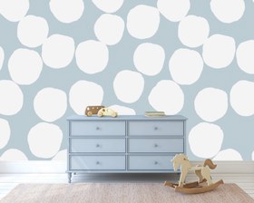 Resim BLUE POLKA DUVAR KAĞIDI 