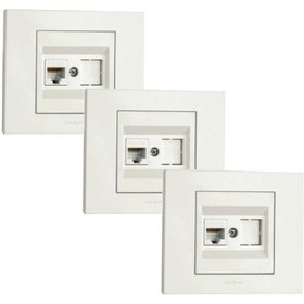 Resim Ovivo Grano Data Prizi Çerçeveli Beyaz 3 Adet Sıva Altı 