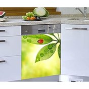 Resim Qedii Bulaşık Makinesi Sticker Kaplama Beyaz Eşya Kaplama Yaprak Uğur Böceği 
