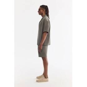 Resim AVVA Erkek Haki Apaj Yaka Nefes Alan Soft Touch Kısa Kollu Oversize Fit Gömlek A61Y2006 
