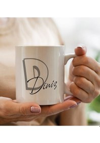 Resim Bk Gift Kişiye Özel Baş Harfli İsimli Beyaz Kupa Bardak-2, Sevgiliye, Arkadaşa Hediye, İçimden Geldi, Doğum Günü Hediyesi, Sevgililer Günü Hediyesi Bi 