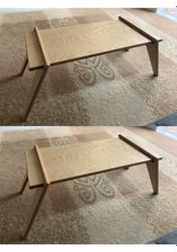 Resim Portatif Demonte Ahşap Laptop Ve Orta Sehpa - Aletsiz Ve Vidasız 