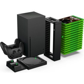 Resim Beboncool TYX-0667 Xbox Series x Oyun Hazneli Fanlı LED Göstergeli Şarj Stand 
